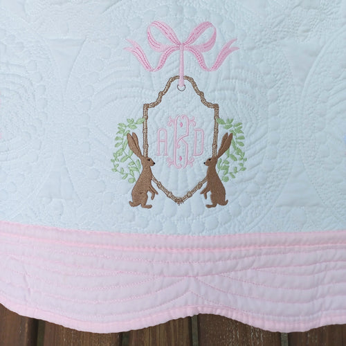 Heirloom baby quilt Embroidery newest Monogram