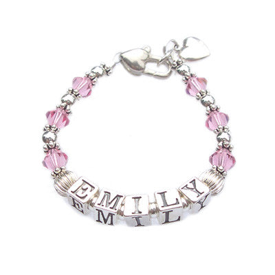 Personalized Name Mommy & Baby Bracelet in Pearly White 0-6 Months | Reverie Threads