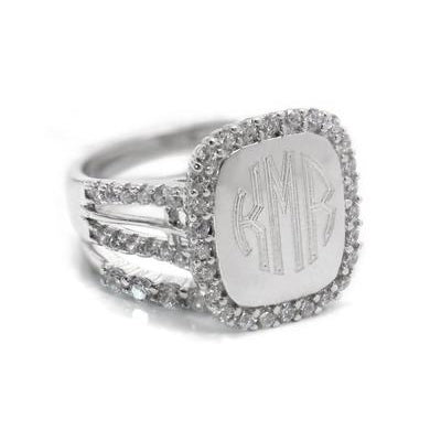 Square Monogram Ring 