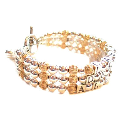 Aliza Baby Bar Nameplate Bracelet Rosegold / All Lowercase / 5” + 1”
