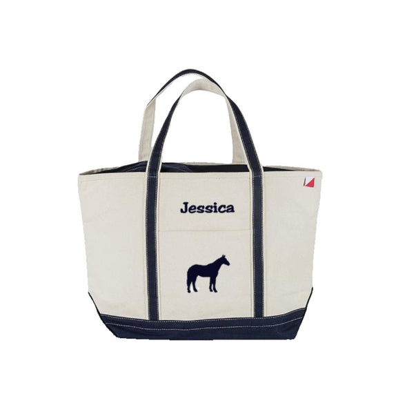 Horse Tote Bag, Personalized Saddles Up Barn Tote Bag, With 9 colors