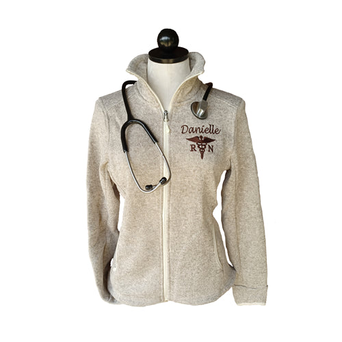 Registered Nurse Full-Zip Jacket for Women Smooth Jacket | Fully  Embroidered Monogram | Sew Perfect Design Co.