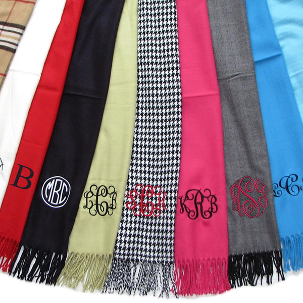 Qualtry Monogram Scarf for Women - Cool Winter Pashmina Scarf
