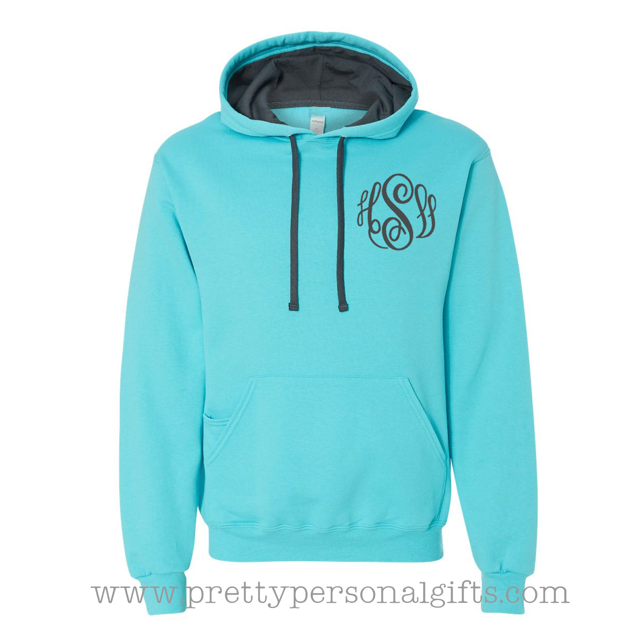 Monogram Hoodie Sweatshirt 2 tone sweatshirt Pretty Personal Gifts