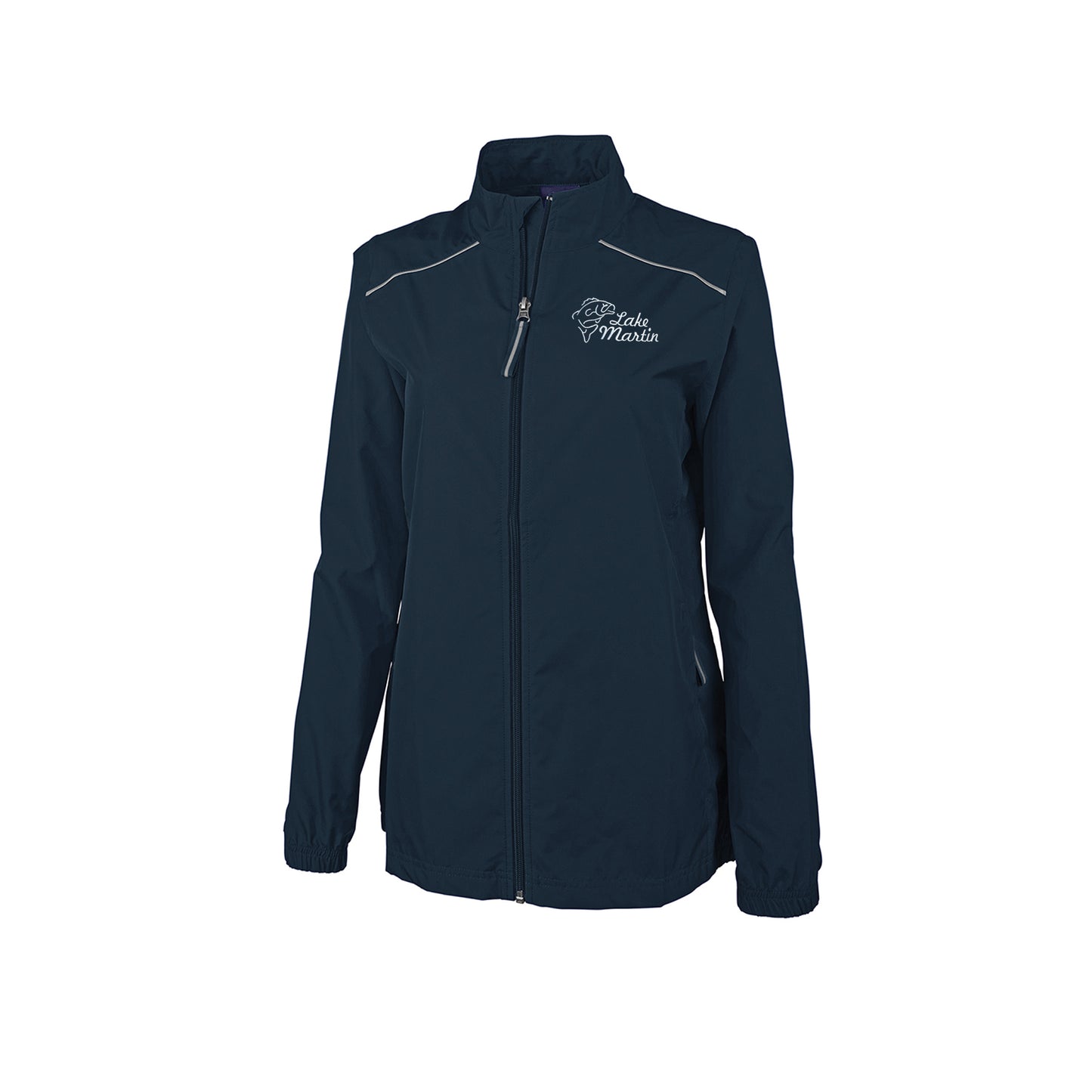 Ladies Skyline Pack-N-Go Full Zip Jacket With Fishing Logo and Lake Name