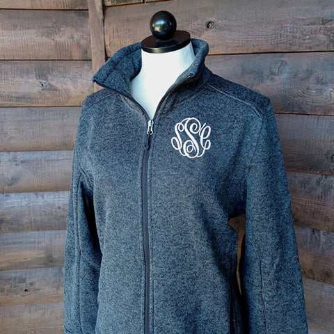 Monogrammed Charles River Apparel Heathered Fleece Jacket – Pretty Personal  Gifts