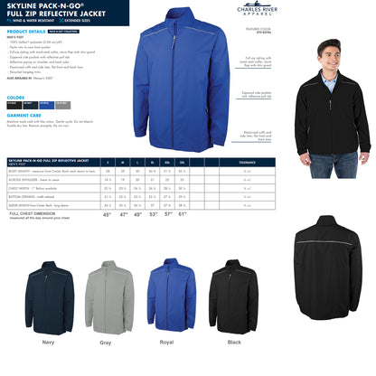 Personalized Men's Skyline Pack-N-Go Full Zip Jacket with Monogram