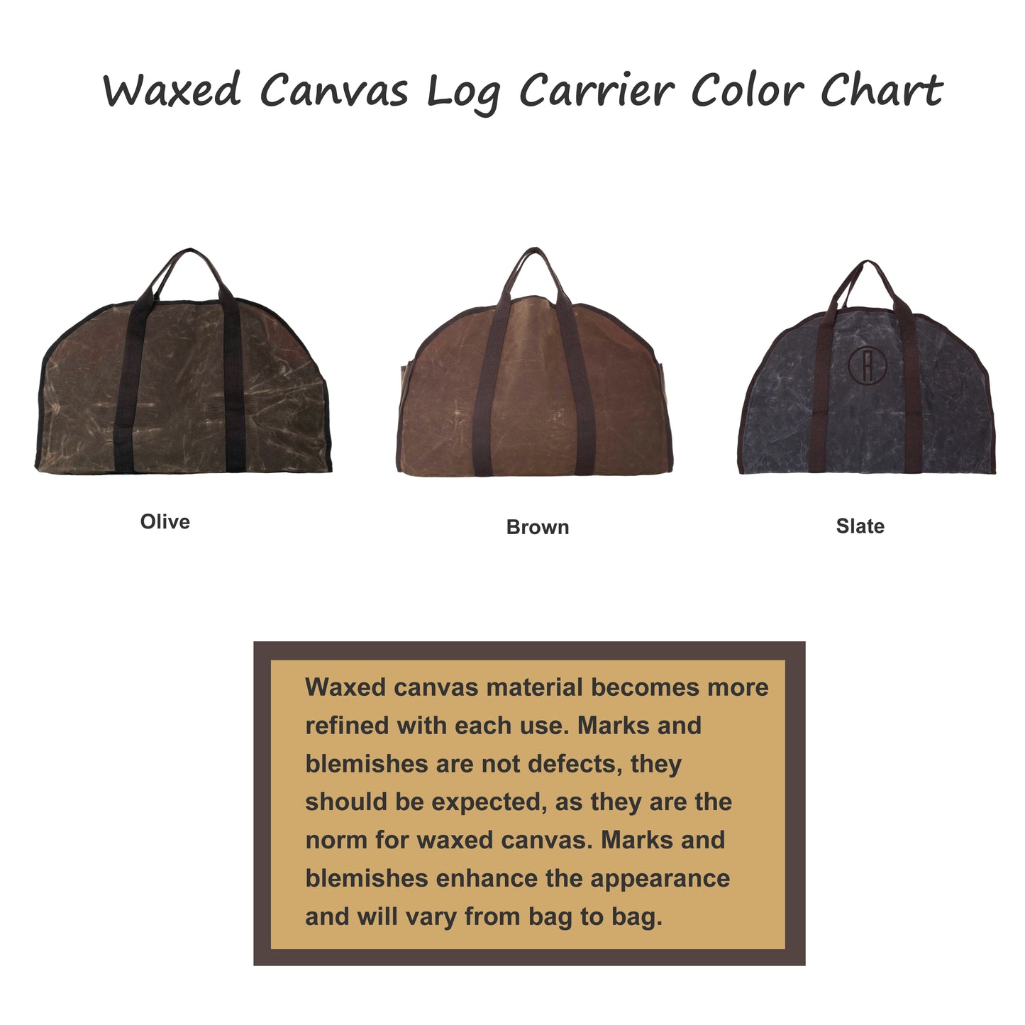 Waxed Canvas Log Carrier