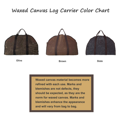 Waxed Canvas Log Carrier