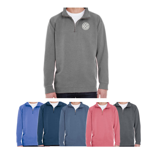 comfort colors quarter zip with monogram