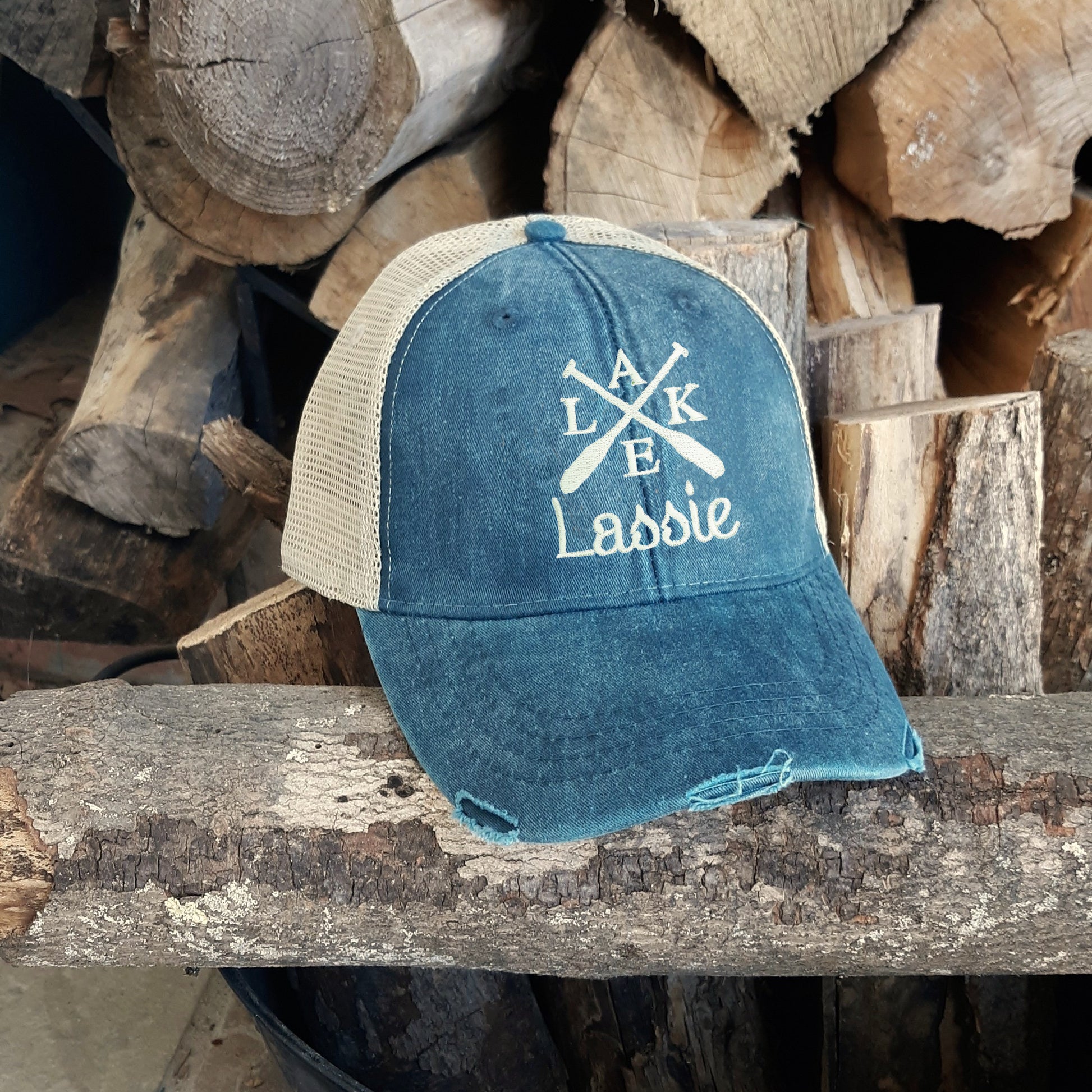 Lake Logo on a trucker hat, any lake name