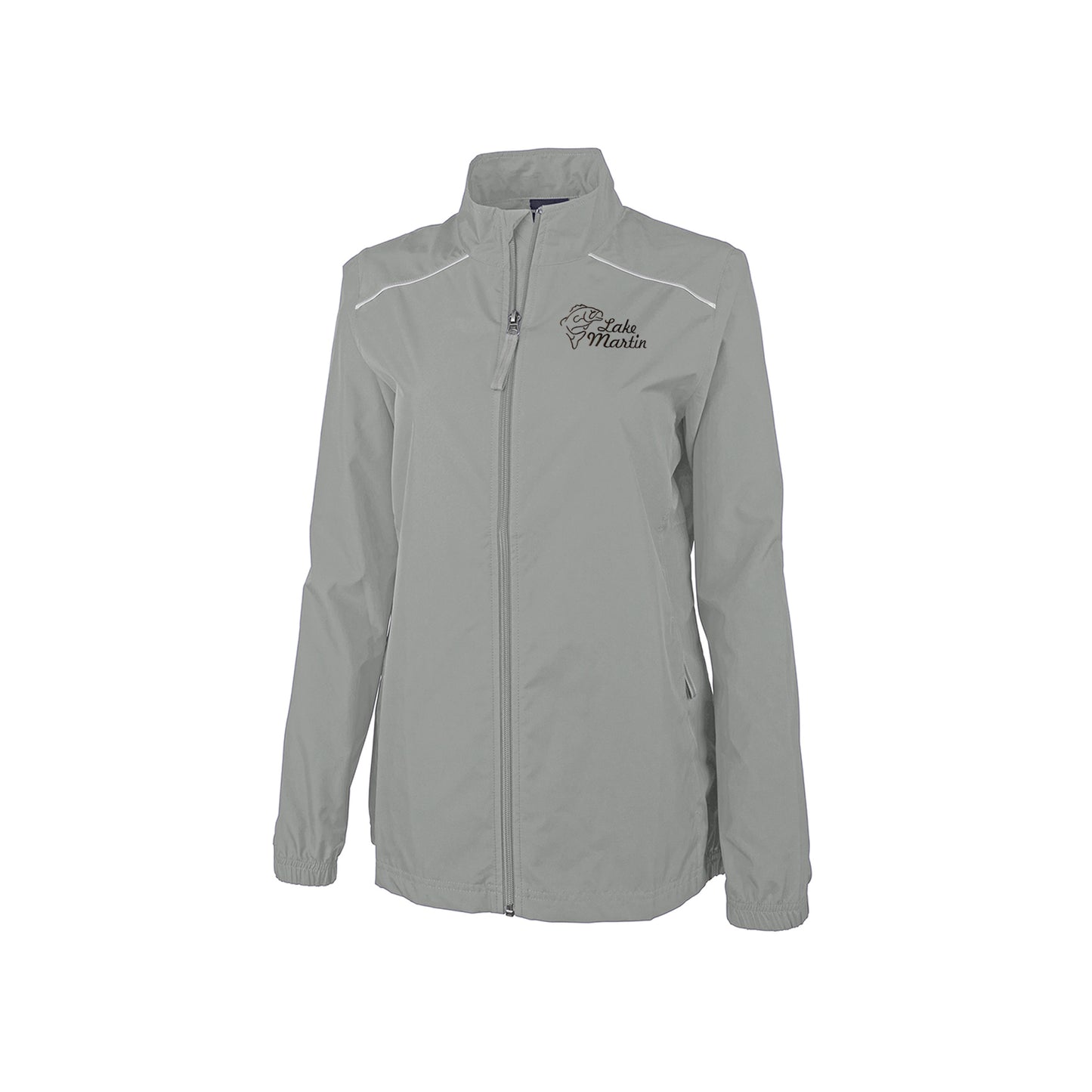 Ladies Skyline Pack-N-Go Full Zip Jacket With Fishing Logo and Lake Name