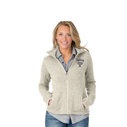 Ladies Personalized Tennis Knit Sweater Jacket