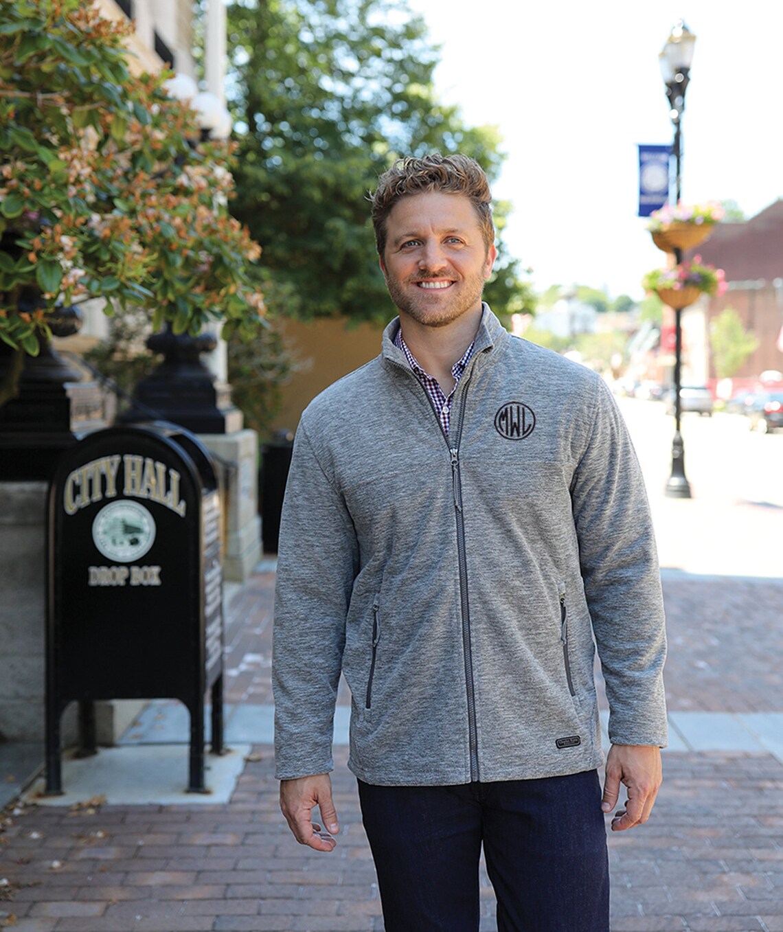 Men's Fleece Jacket with Monogram