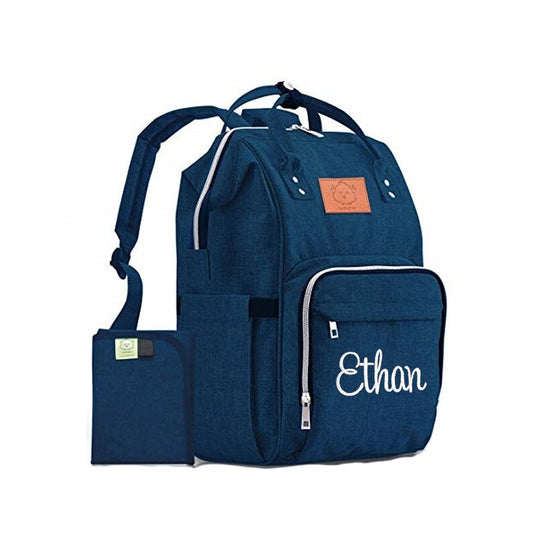 Navy Blue Backpack Diaper Bag with Monogram - Free Shipping