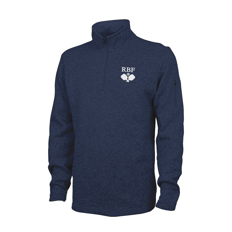 Men's Pickleball Heathered Fleece Quarter Zip Pullover