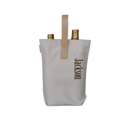 2 bottle wine tote with family name