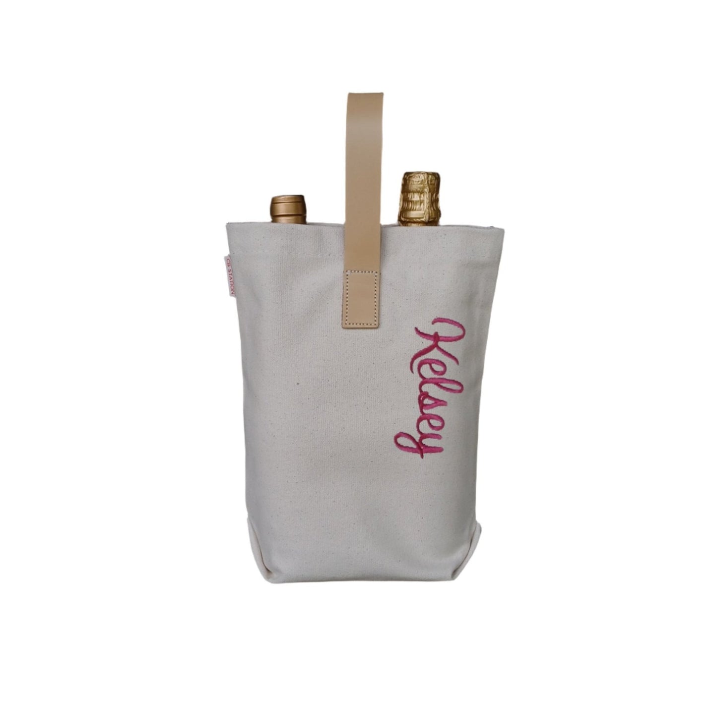 Personalized Wine Tote bag, holds 2 bottles