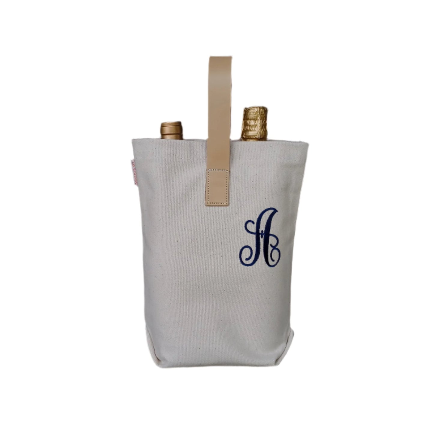 personalized two bottle wine tote bag