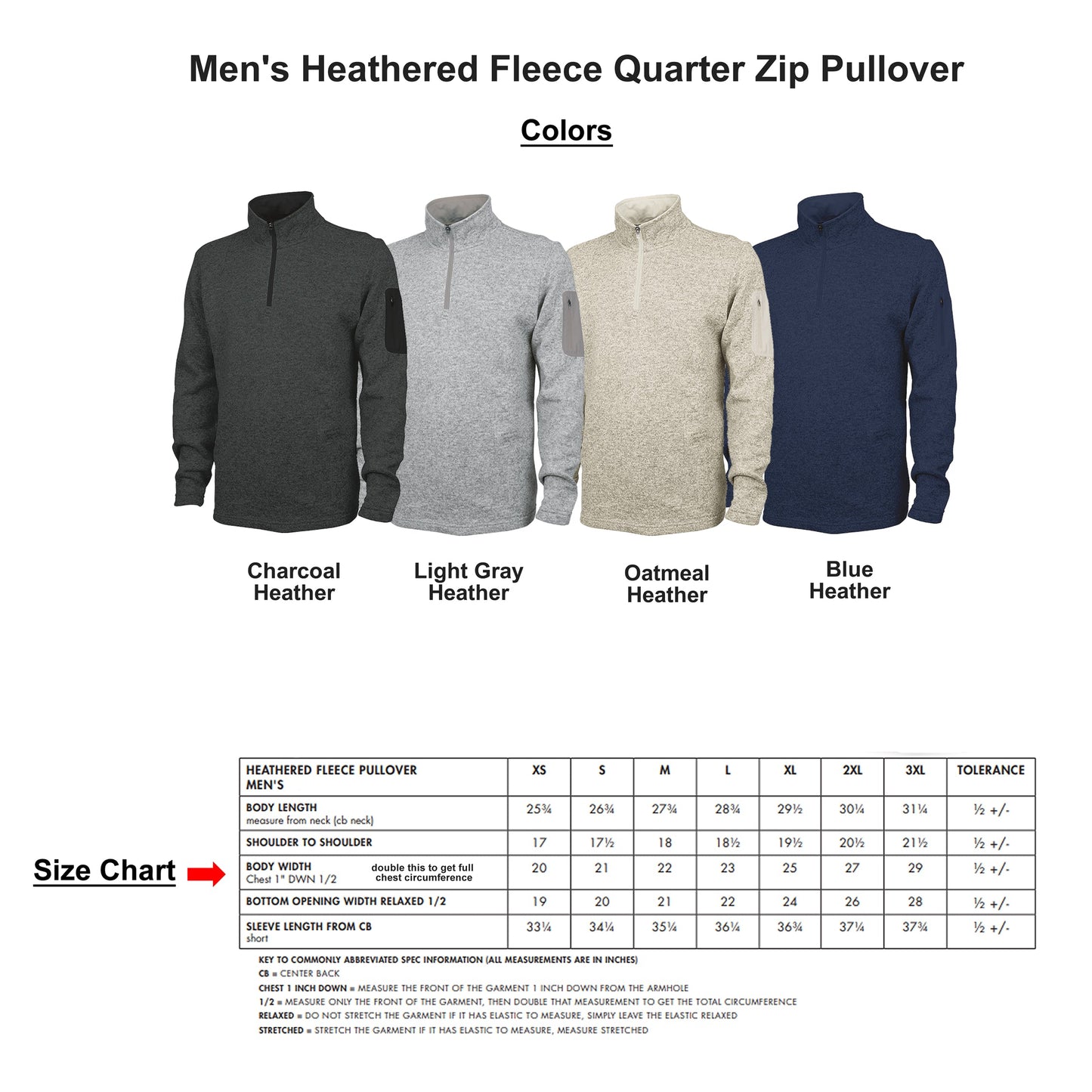 Men's Pickleball Heathered Fleece Quarter Zip Pullover