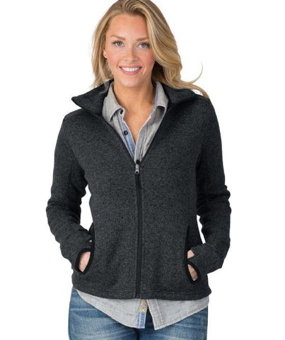 Women's Charles River Heathered Fleece Pullover, Light Gray