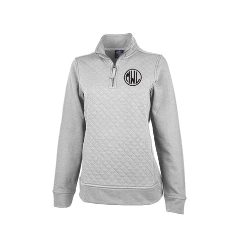 Quilted Full Zip Sweatshirt With Monogram - Ladies – Pretty Personal Gifts