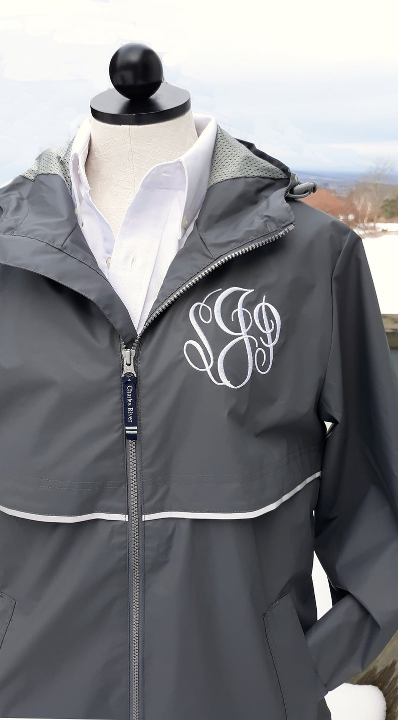 Monogrammed New Englander Rain Jacket in 11 colors