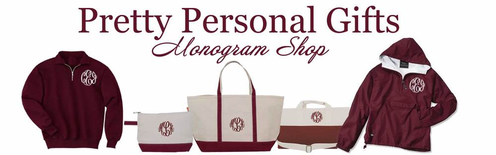Maroon Tote Bag with Monogram - zipper closure – Pretty Personal Gifts